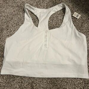 NWT OFFLINE BY AERIE Real Me Crop Snap Front Racerback